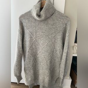Gray turtleneck sweater